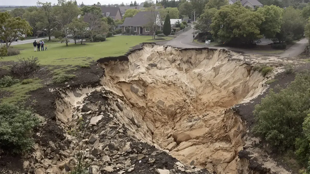 Elk jaar constateren geofysici dat dit gebied 2 cm verschuift, een alarmerende ontwikkeling om in de gaten te houden.